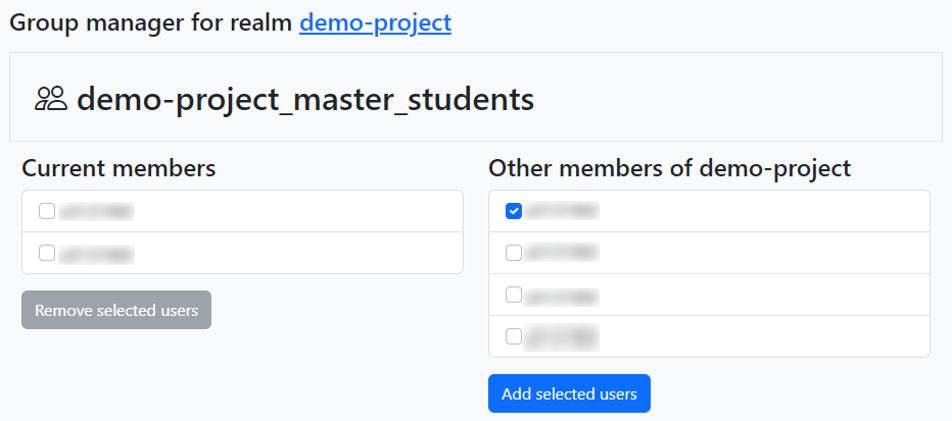 Editing the members of a custom group