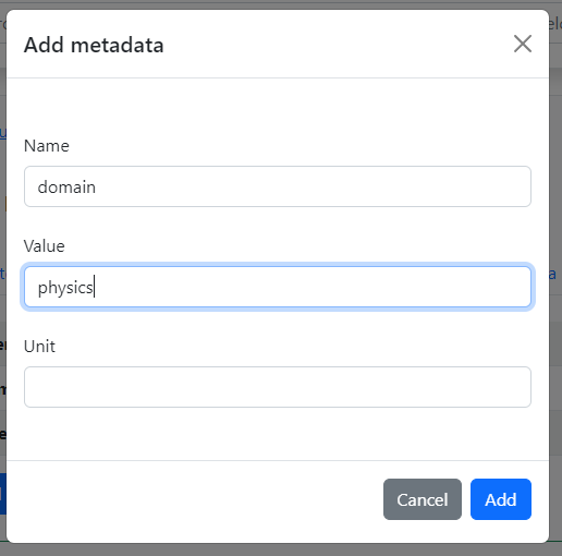 Adding metadata manually