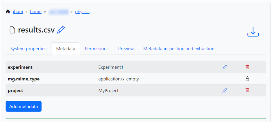 getting an overview of the metadata on an object