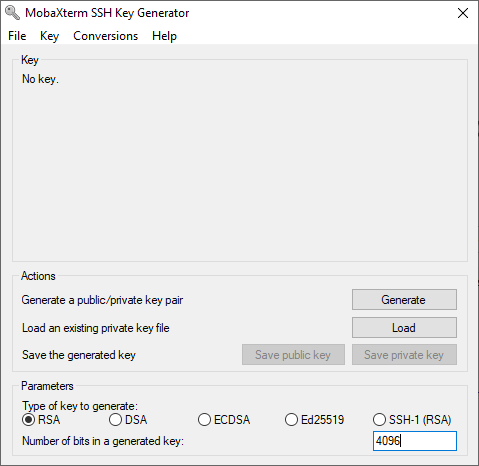 mobaxterm ssh key generator