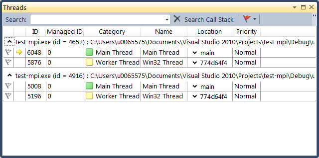 MS Visual Studio debugging